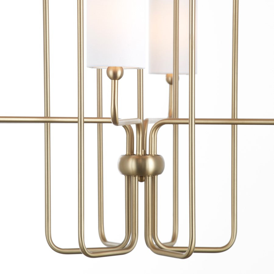 12 Light Chandelier, Aged Brass