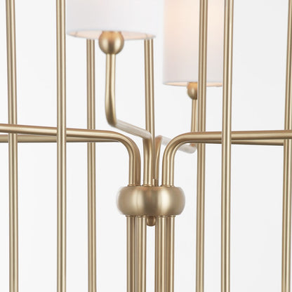 12 Light Chandelier, Aged Brass