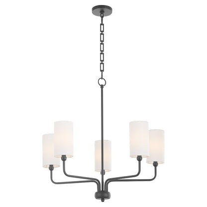 5 Light Chandelier, Matte Black