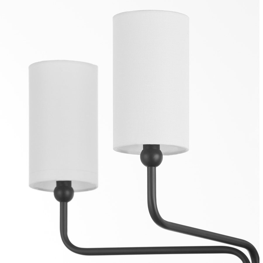5 Light Chandelier, Matte Black