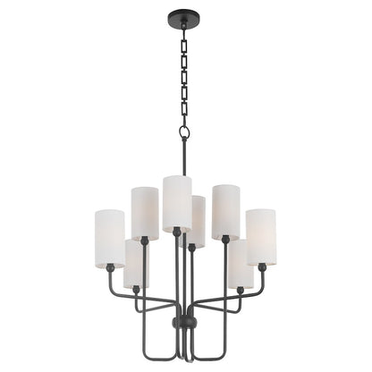 8 Light Chandelier, Matte Black