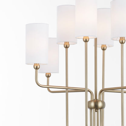 8 Light Chandelier, Aged Brass