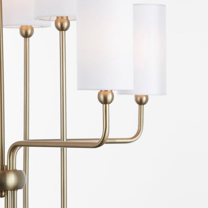 8 Light Chandelier, Aged Brass