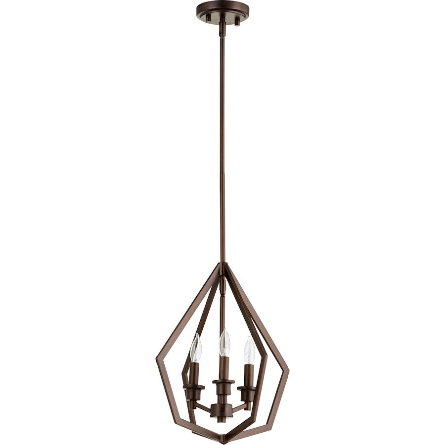 Quorum Knox 3 Light Pendant, Oiled Bronze