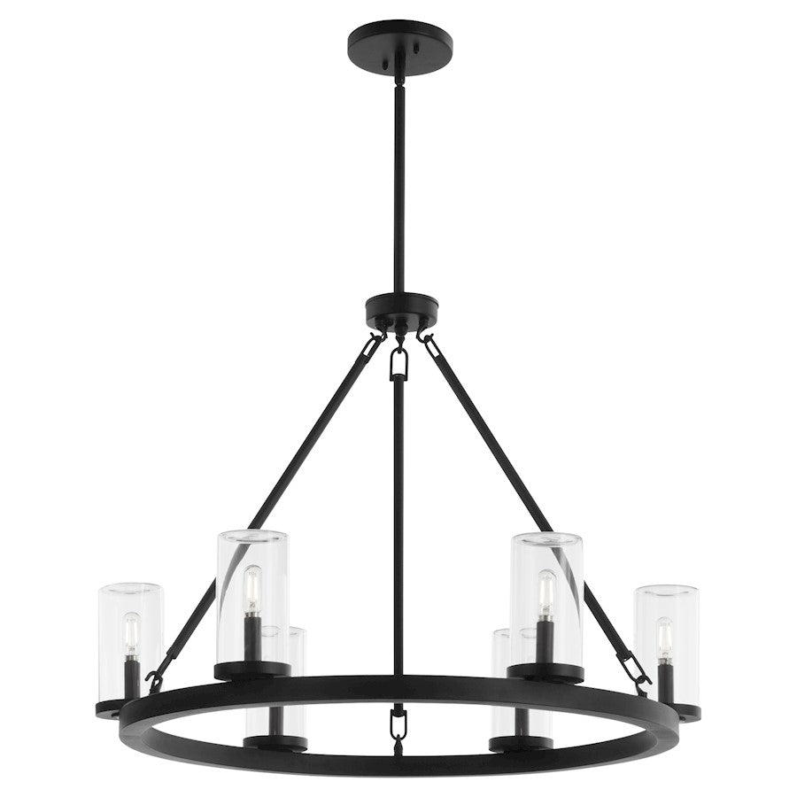6 Light Wet Chandelier, Matte Black