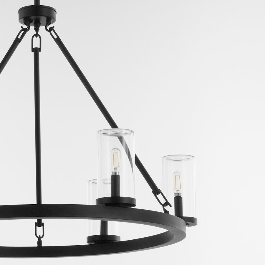 6 Light Wet Chandelier, Matte Black