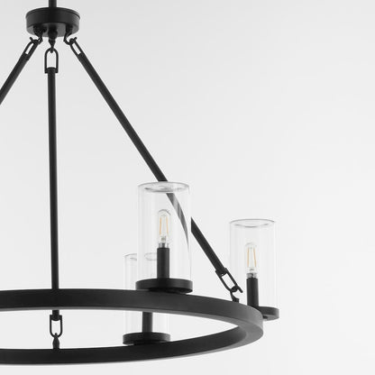 6 Light Wet Chandelier, Matte Black