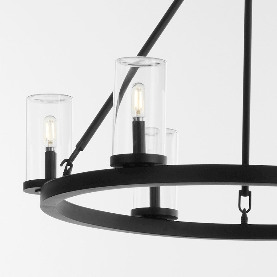 6 Light Wet Chandelier, Matte Black