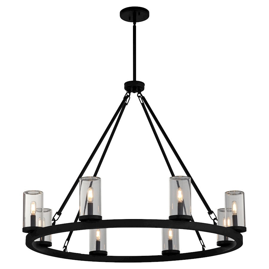 8 Light Wet Chandelier, Matte Black