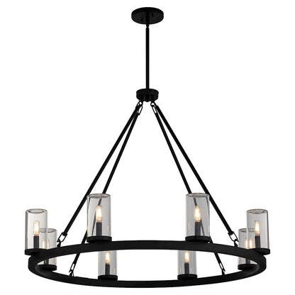8 Light Wet Chandelier, Matte Black