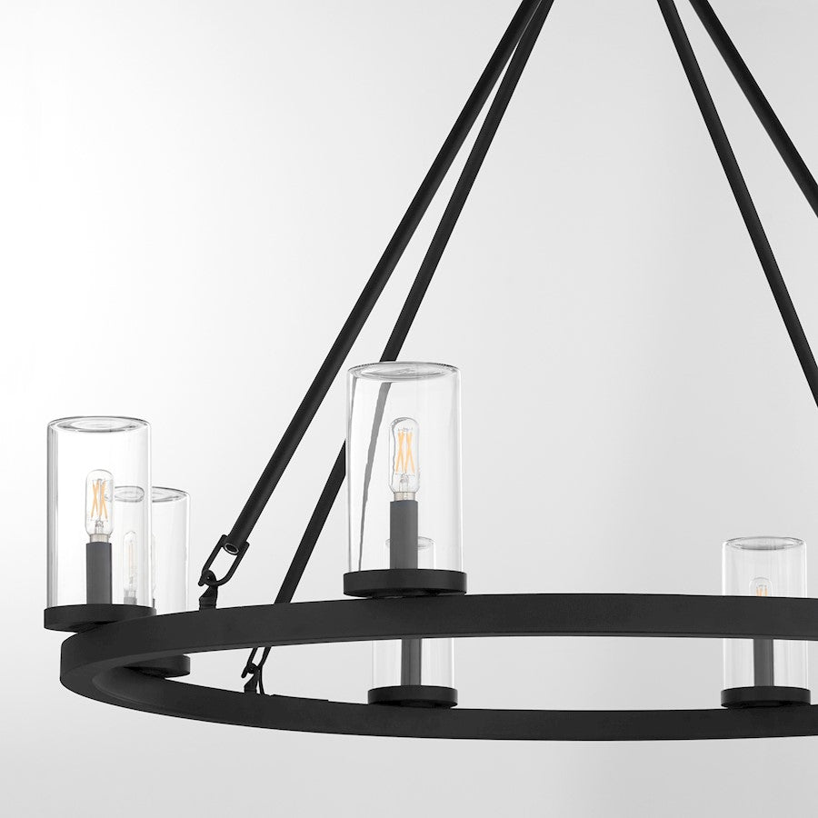 8 Light Wet Chandelier, Matte Black