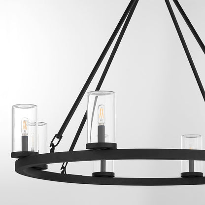 8 Light Wet Chandelier, Matte Black