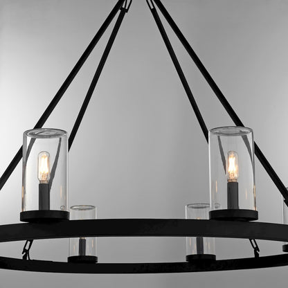 8 Light Wet Chandelier, Matte Black
