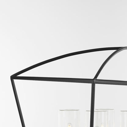 10 Light Wet Linear Chandelier, Matte Black