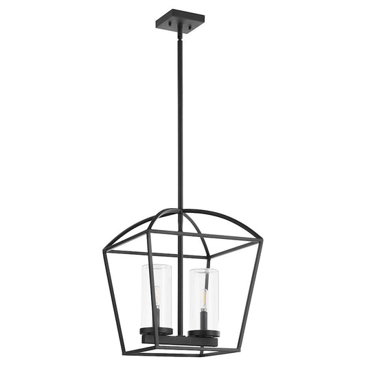 Quorum Odeon 2Lt Wet Pendant, Matte Black/Clear - 71-2-59