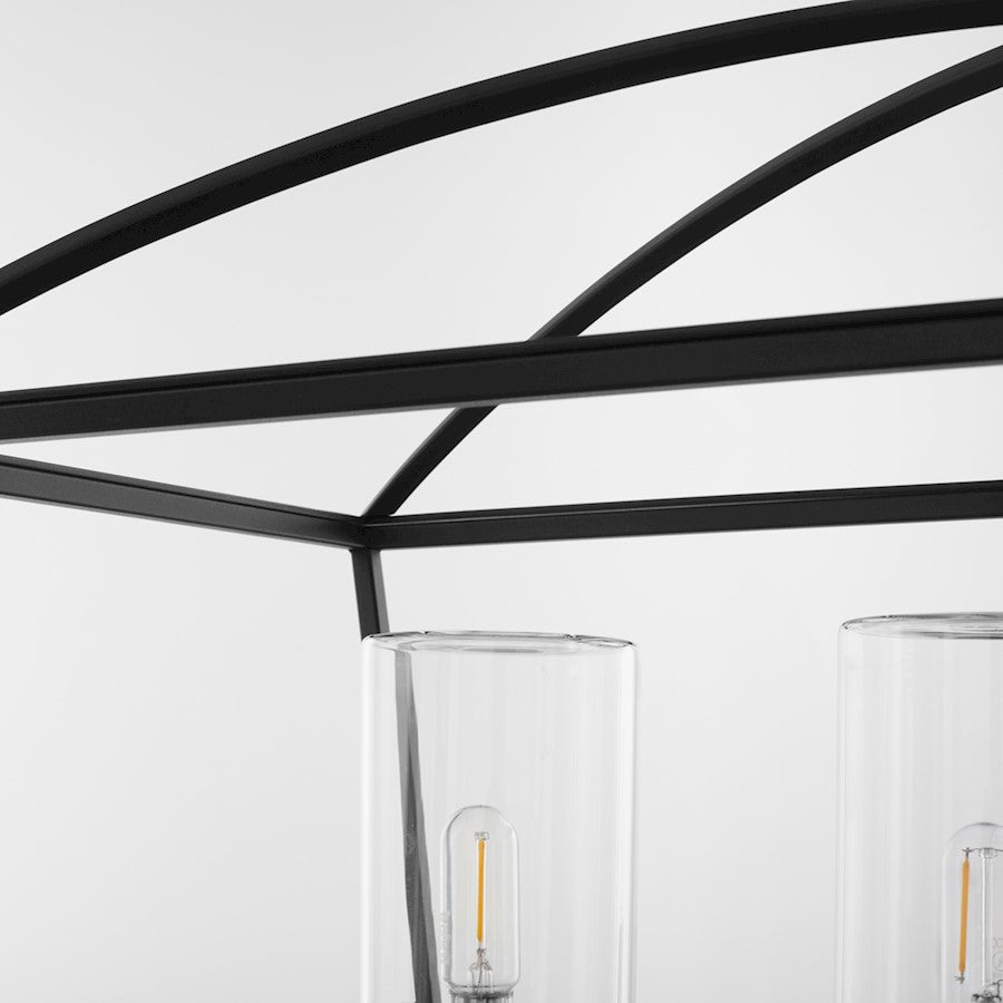 5 Light Wet Linear Chandelier, Matte Black