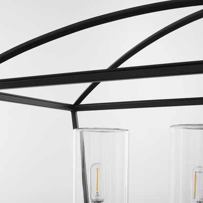 5 Light Wet Linear Chandelier, Matte Black