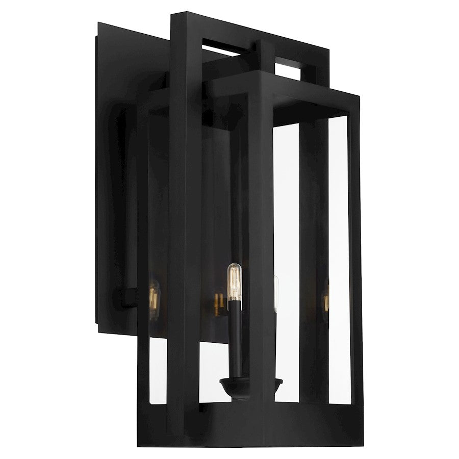 Quorum Marco 30" 4Lt Outdoor Lantern, Textured Black/Clear
