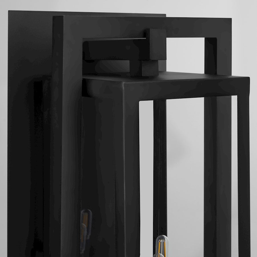 Quorum Marco 30" 4Lt Outdoor Lantern, Textured Black/Clear