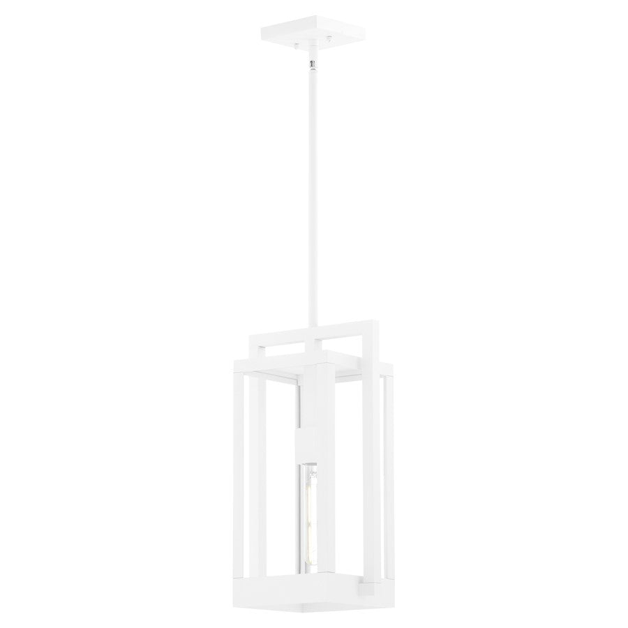 18" Pendant, White/Clear