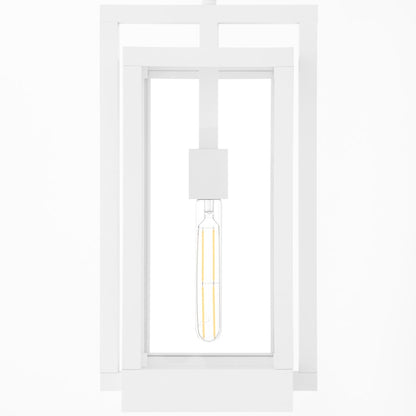 18" Pendant, White/Clear
