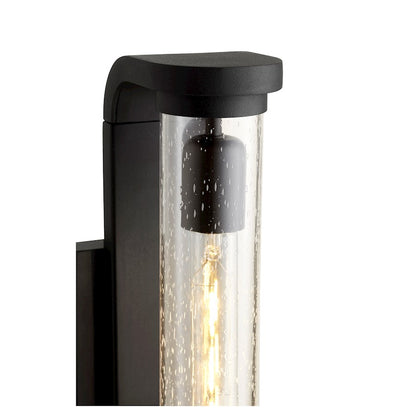 1 Light Outdoor Lantern, Clear Seeded