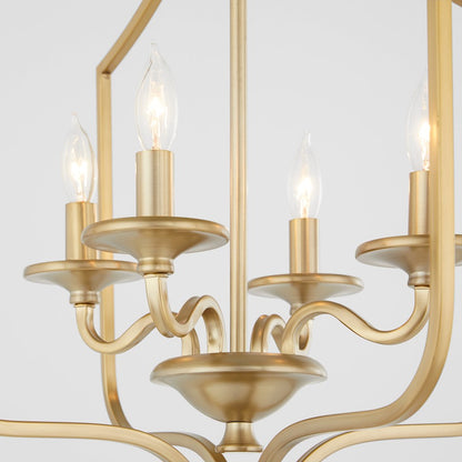 4 Light Entry Light, Aged Brass