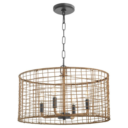 4 Light Pendant, Matte Black
