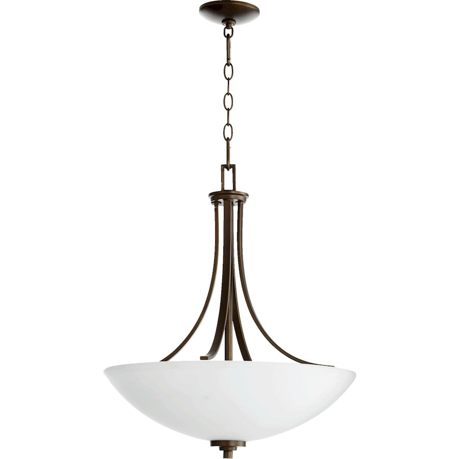 Quorum Reyes 4 Light Pendant, Oiled Bronze
