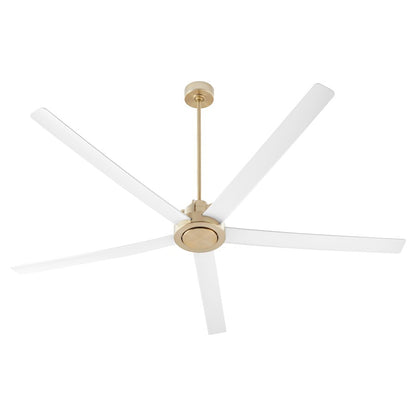 Quorum Revel 80" Patio Fan, Aged Brass/Studio White