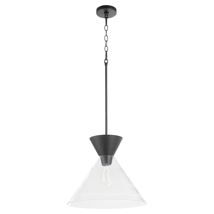 Quorum Beldar Pendant, Matte Black/Clear Glass/Clear - 8119-259