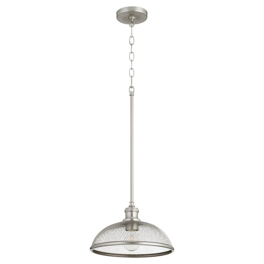Quorum Omni 1 Light Pendant, Satin Nickel