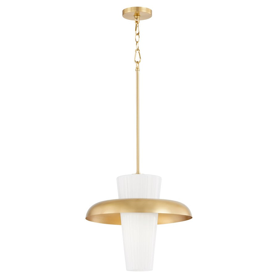 20" Pendant, Aged Brass