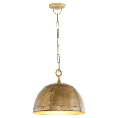 1 Light 14" Dome Pendant, Artisan Brass