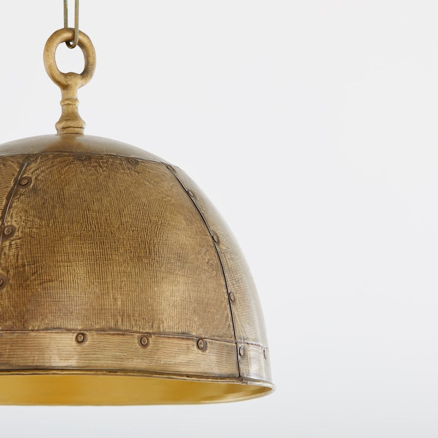 1 Light 14" Dome Pendant, Artisan Brass