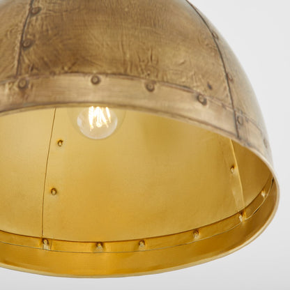 1 Light 14" Dome Pendant, Artisan Brass
