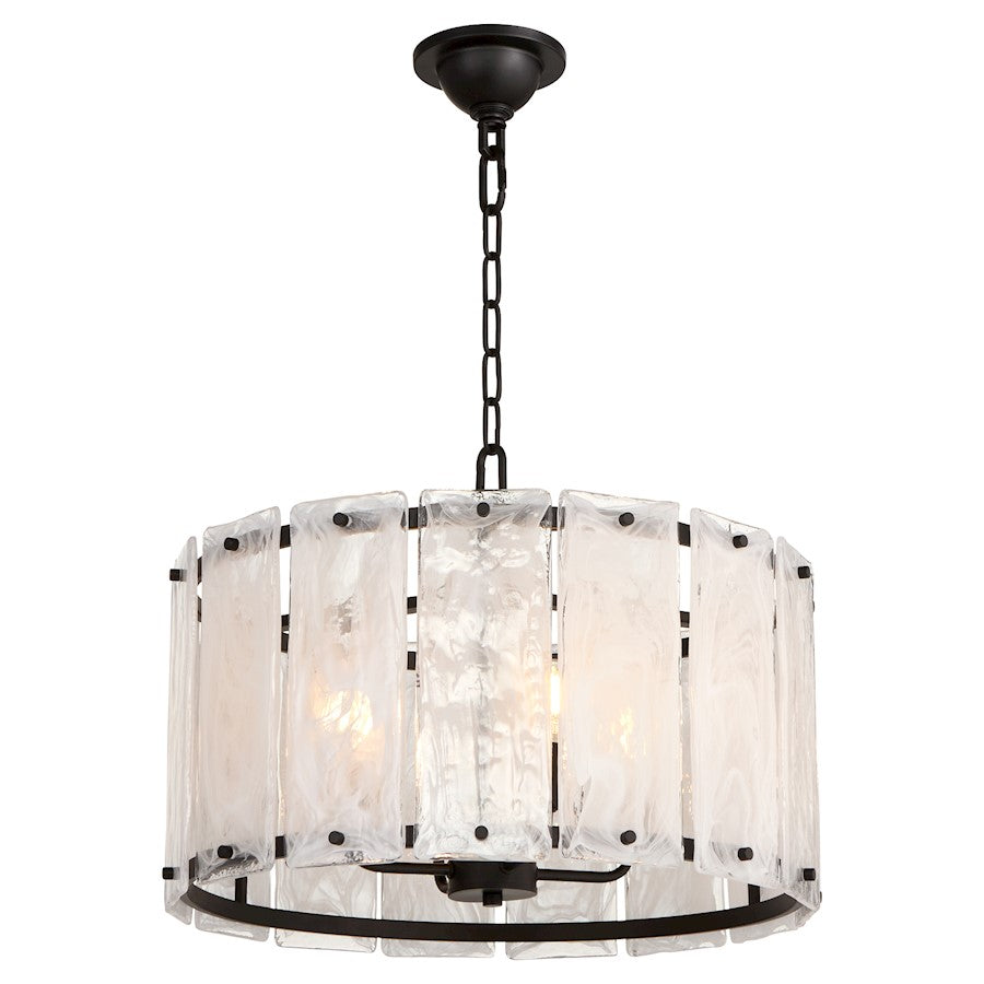 4 Light Pendant, Matte Black