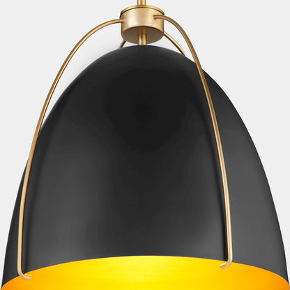3 Light 18" Pendant, Matte Black