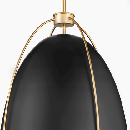3 Light 18" Pendant, Matte Black