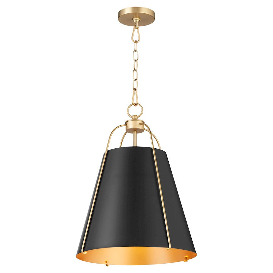 1 Light 15" Pendant, Matte Black