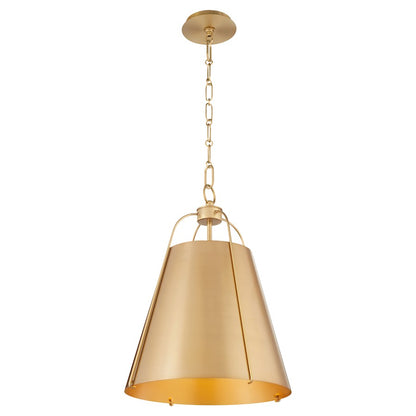 1 Light 15" Pendant, Aged Brass