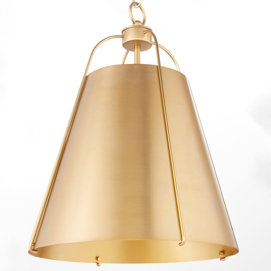 1 Light 15" Pendant, Aged Brass