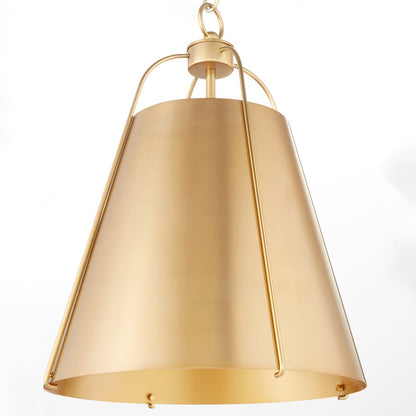 1 Light 15" Pendant, Aged Brass