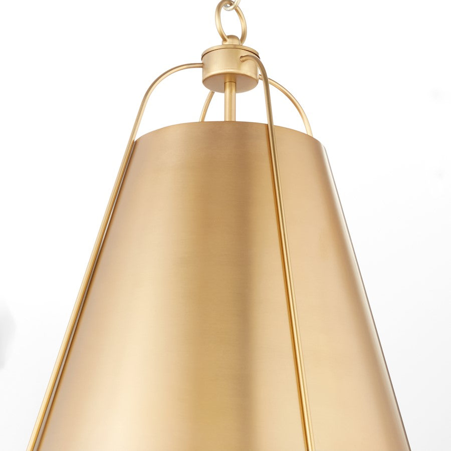 1 Light 15" Pendant, Aged Brass