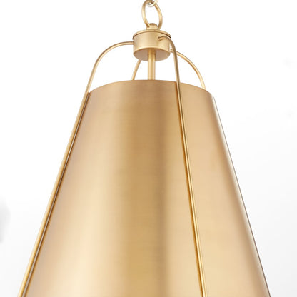 1 Light 15" Pendant, Aged Brass