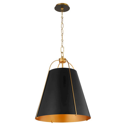 3 Light 18" Pendant, Matte Black