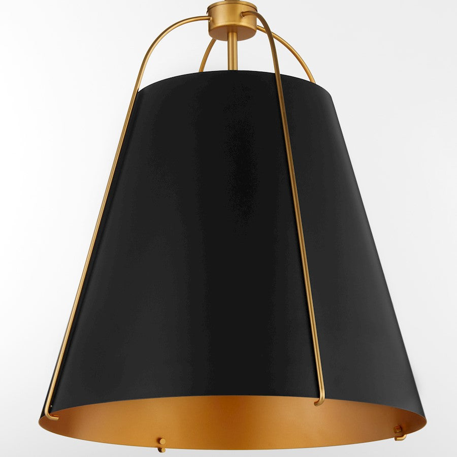 3 Light 18" Pendant, Matte Black