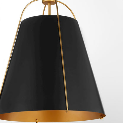 3 Light 18" Pendant, Matte Black