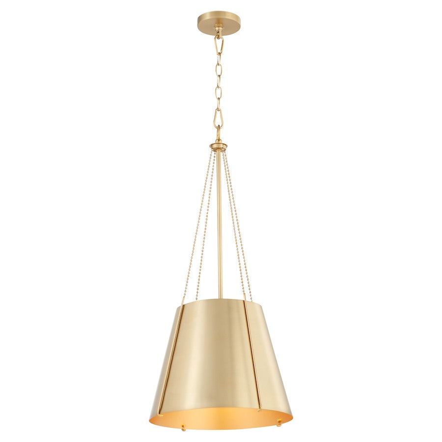 15" Pendant, Aged Brass