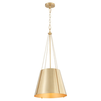 15" Pendant, Aged Brass
